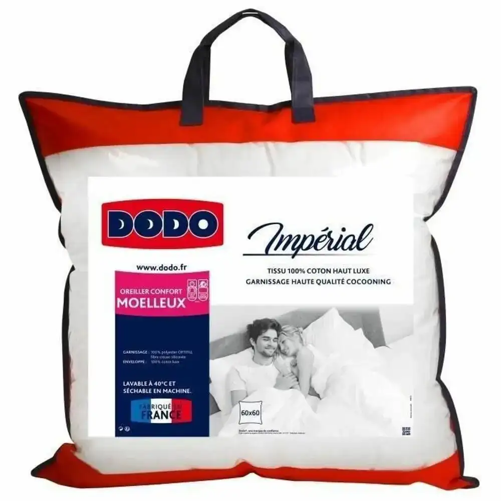 Oreiller dodo imperial blanc 60 x 60 cm_9449. DIAYTAR COTE D'IVOIRE - Où la Mode et le Confort se Rencontrent. Plongez dans notre univers de produits et trouvez des articles qui vous habillent avec style et aisance.