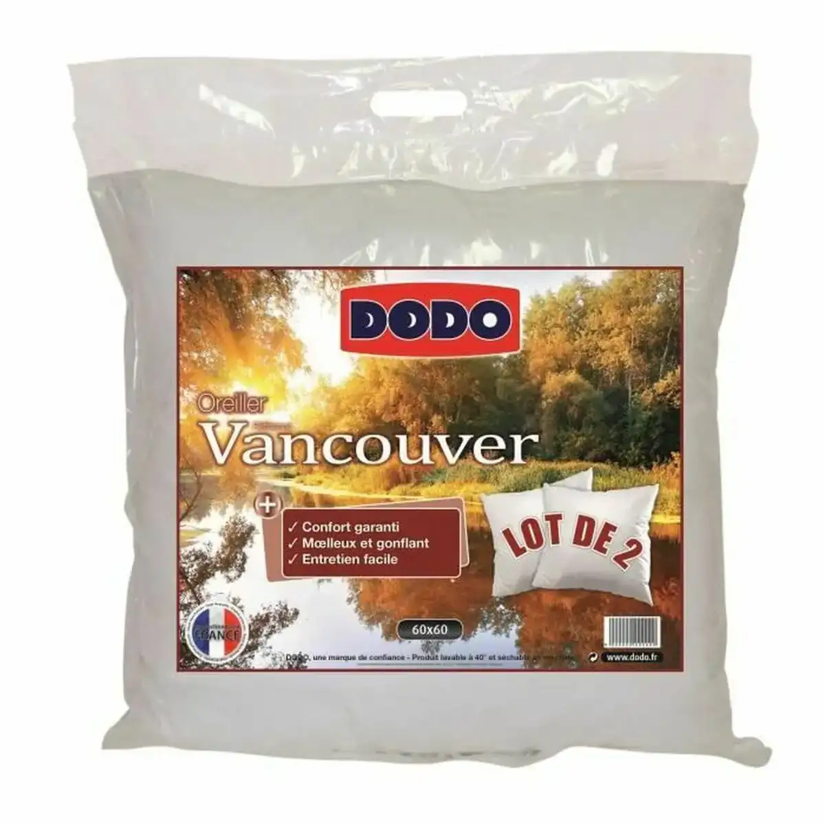 Oreiller dodo vancouver blanc 2 unites _8271. DIAYTAR COTE D'IVOIRE - Là où l'Élégance Devient un Mode de Vie. Naviguez à travers notre gamme et choisissez des produits qui apportent une touche raffinée à votre quotidien.