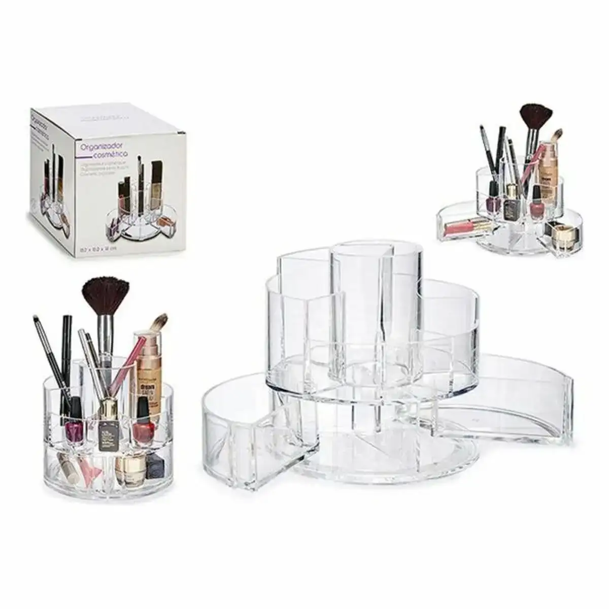 Organisateur de maquillage transparent plastique 15 5 x 15 x 15 5 cm _1283. DIAYTAR COTE D'IVOIRE - Où Chaque Sélection est une Victoire. Découvrez notre boutique en ligne et trouvez des articles qui vous rendent la vie plus belle, un choix à la fois.