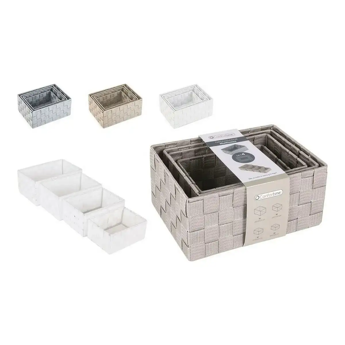Organisateur polyvalent confortime plastique lot 4 pcs _6263. DIAYTAR COTE D'IVOIRE - Votre Passage vers l'Élégance Accessible. Parcourez notre boutique en ligne pour trouver des produits qui vous permettent d'allier style et économies.