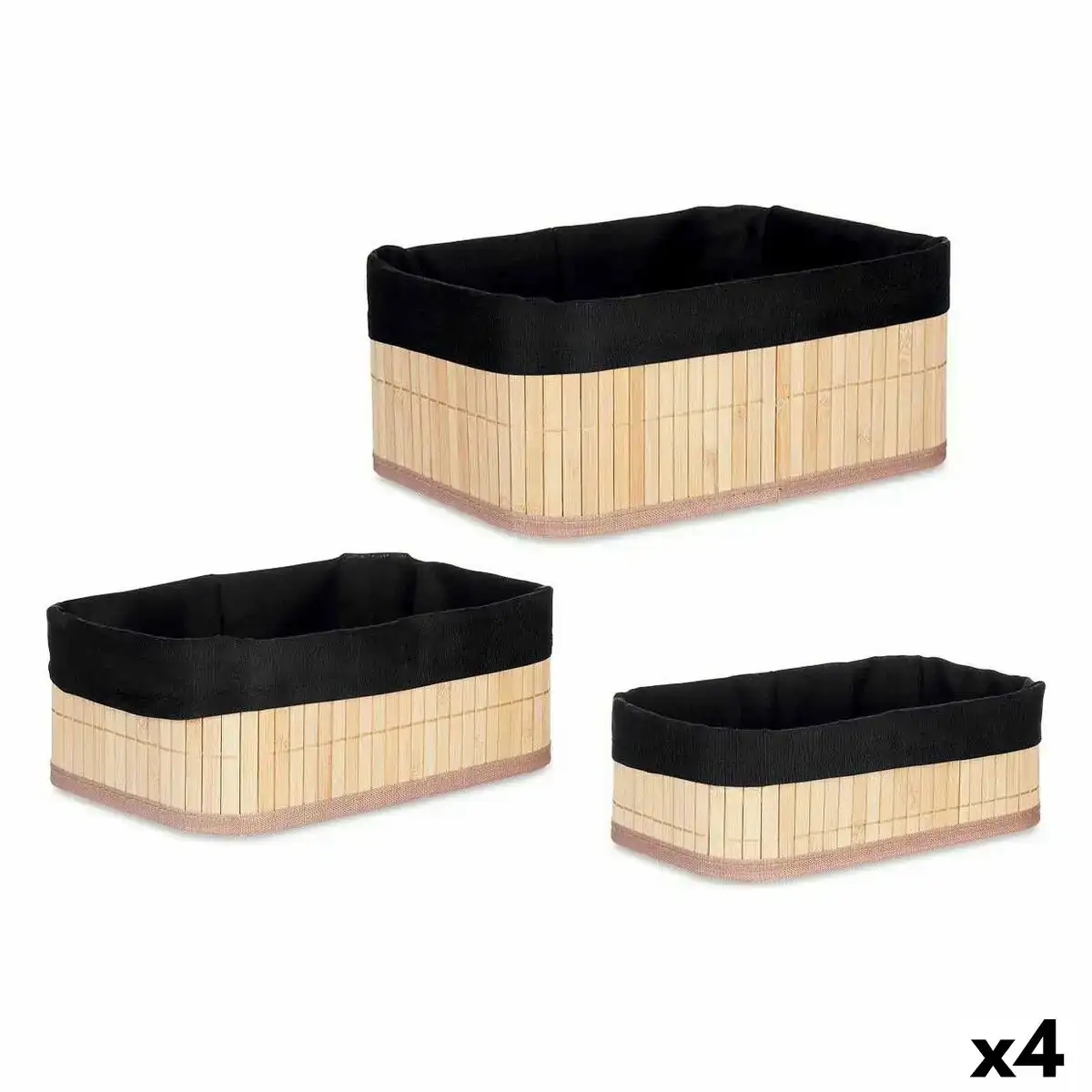 Organisateurs lot noir naturel bambou 31 x 12 x 21 cm 4 unites _8478. DIAYTAR COTE D'IVOIRE - Où Choisir est un Voyage Cultuel. Explorez notre boutique en ligne et découvrez des produits qui célèbrent la richesse et la diversité culturelle du Côte d'Ivoire.