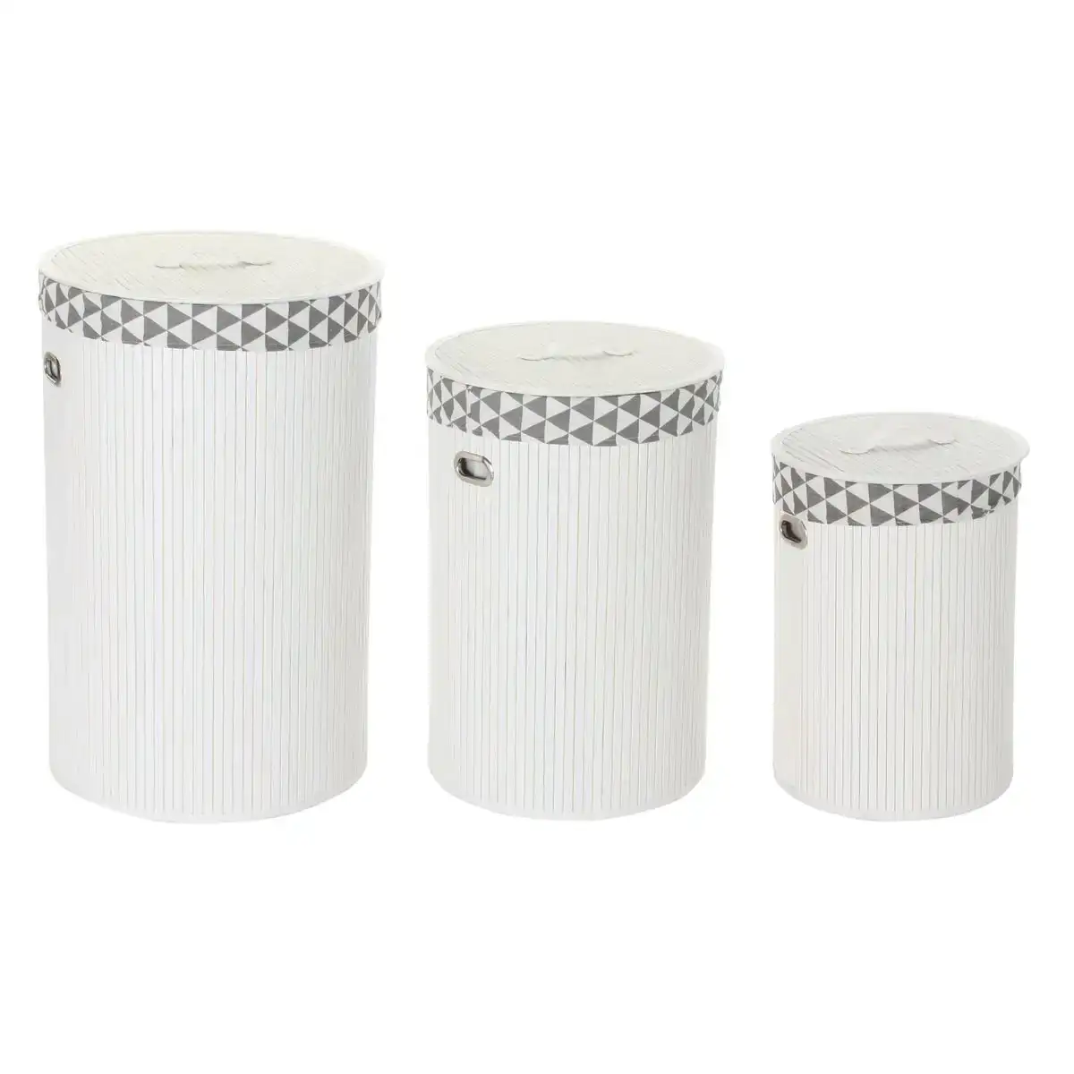 Panier a linge dkd home decor blanc lot polyester bambou 38 x 38 x 60 cm 3 pieces _2000. DIAYTAR COTE D'IVOIRE - L'Art de Vivre le Shopping Authentique. Découvrez notre boutique en ligne et trouvez des produits qui célèbrent la culture et l'héritage du Côte d'Ivoire.