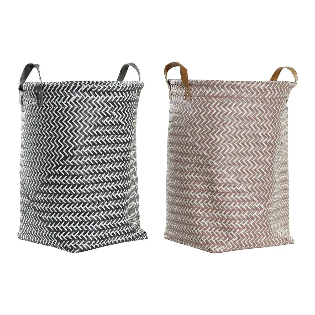 Panier a linge dkd home decor geometrique gris beige blanc polyurethane polypropylene 40 x 40 x 50 cm 2 unites _4015. DIAYTAR COTE D'IVOIRE - L'Art de Choisir, l'Art de S'émerveiller. Explorez notre boutique en ligne et choisissez des articles qui éveillent votre sens de l'émerveillement.