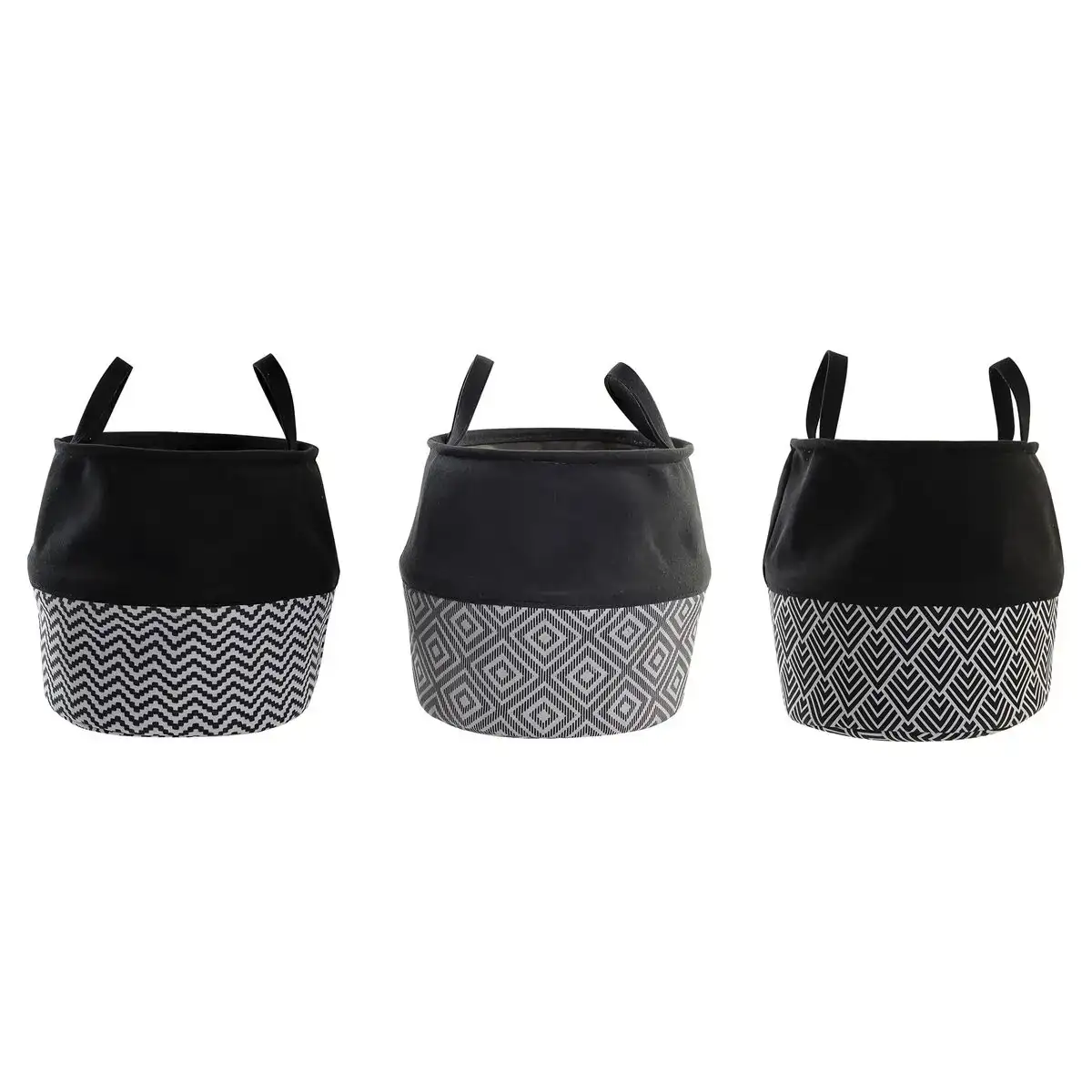Panier a linge dkd home decor imprime noir gris gris fonce 32 5 x 32 5 x 30 cm 3 unites _1314. Entrez dans l'Univers de DIAYTAR COTE D'IVOIRE - Où Chaque Produit a sa Place. Explorez nos rayons virtuels et choisissez des articles qui s'intègrent parfaitement à votre style de vie.
