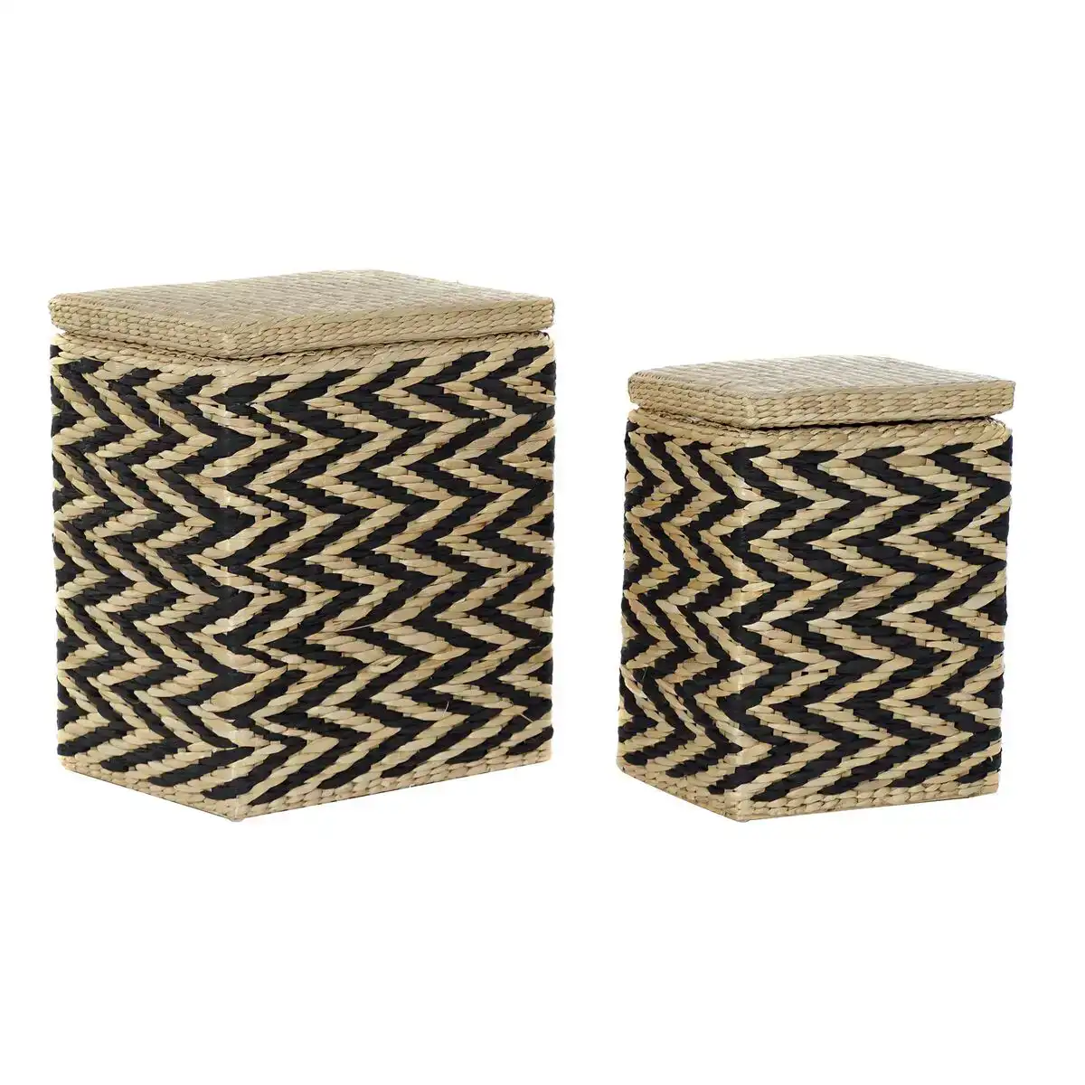 Panier a linge dkd home decor naturel noir polyester colonial fibre 43 x 32 x 50 5 cm _7855. DIAYTAR COTE D'IVOIRE - Votre Escale Shopping incontournable. Explorez notre boutique en ligne et dénichez des trésors qui reflètent la richesse culturelle et la modernité du Côte d'Ivoire.