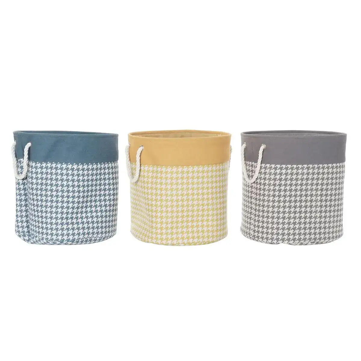 Panier a linge dkd home decor pied de coq gris bleu jaune 45 x 45 x 45 cm 3 unites _7024. Plongez dans le Monde de DIAYTAR COTE D'IVOIRE - Où Chaque Article Raconte une Histoire. Explorez notre vaste assortiment et choisissez des produits qui vous parlent et reflètent votre style unique.