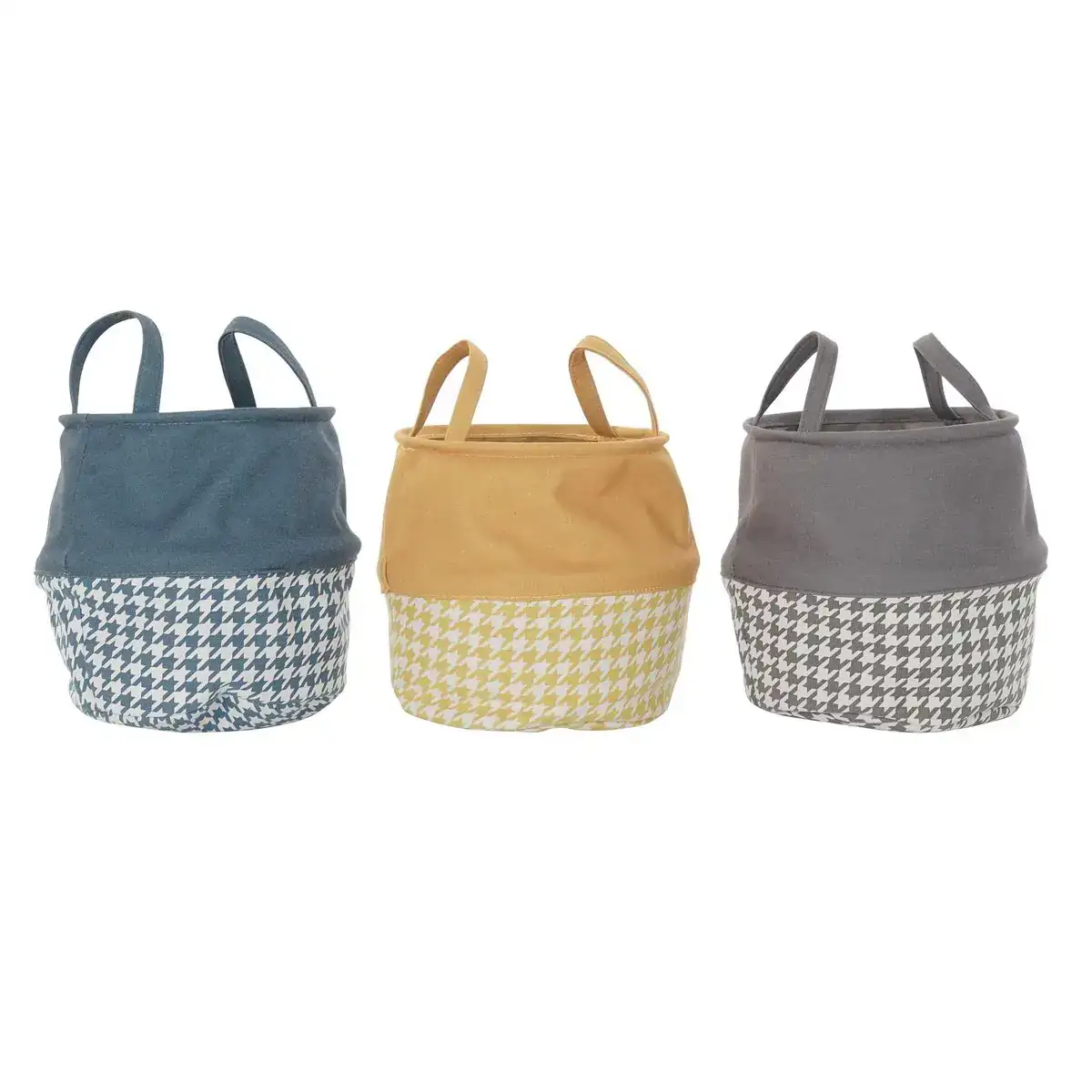 Panier a linge dkd home decor pied de coq jaune gris gris fonce 28 x 28 x 28 cm 3 unites _8062. DIAYTAR COTE D'IVOIRE - Où la Qualité et la Diversité Fusionnent. Explorez notre boutique en ligne pour découvrir une gamme variée de produits qui incarnent l'excellence et l'authenticité.