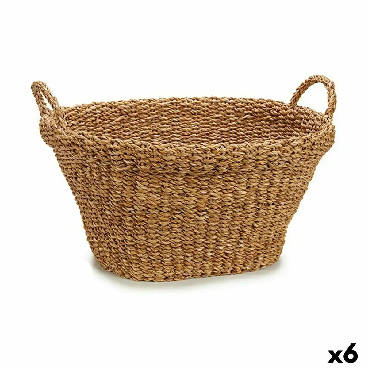 Panier avec des poignees marron 32 l 58 x 27 x 52 cm 6 unites _1224. DIAYTAR COTE D'IVOIRE - Où l'Élégance se Mêle à l'Authenticité. Naviguez à travers notre boutique en ligne et choisissez des produits qui incarnent le style et la tradition du Côte d'Ivoire.