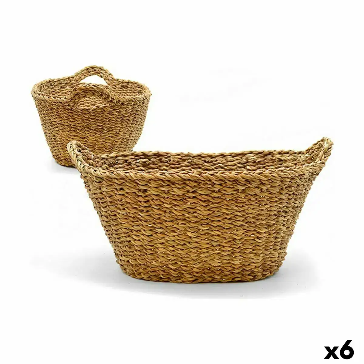 Panier avec des poignees marron 400 ml 45 x 22 x 35 cm 6 unites _8022. Bienvenue sur DIAYTAR COTE D'IVOIRE - Là où Chaque Objet a une Âme. Plongez dans notre catalogue et trouvez des articles qui portent l'essence de l'artisanat et de la passion.