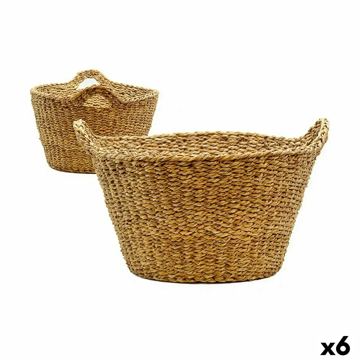 Panier avec des poignees marron 45 l 43 x 26 x 37 cm 6 unites _7476. DIAYTAR COTE D'IVOIRE - L'Art de Vivre le Shopping en Ligne. Découvrez notre plateforme intuitive et trouvez des produits qui vous inspirent et vous enchantent, à chaque clic.