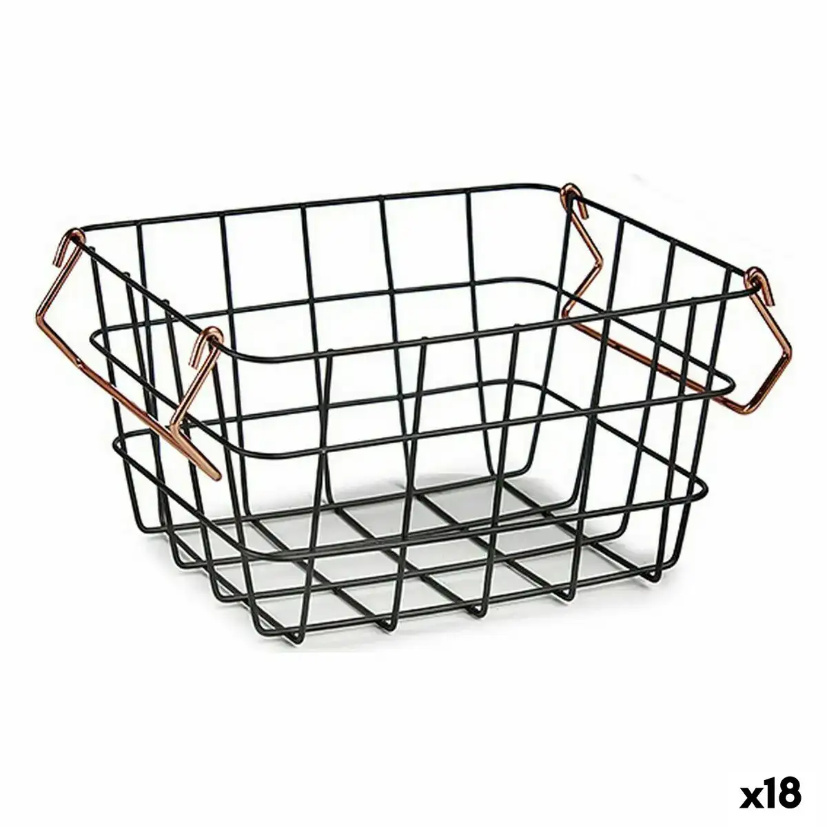 Panier avec des poignees noir acier 18 5 x 12 5 x 24 5 cm 18 unites _8584. DIAYTAR COTE D'IVOIRE - Où Choisir est un Plaisir Responsable. Parcourez notre catalogue et choisissez des produits qui incarnent notre engagement envers des pratiques durables et éthiques.