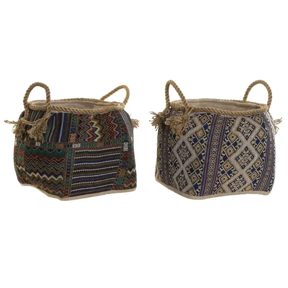 Panier dkd home decor 30 x 30 x 30 cm fibre naturelle boho 2 unites _5967. DIAYTAR COTE D'IVOIRE - Là où l'Élégance Devient un Mode de Vie. Naviguez à travers notre gamme et choisissez des produits qui apportent une touche raffinée à votre quotidien.