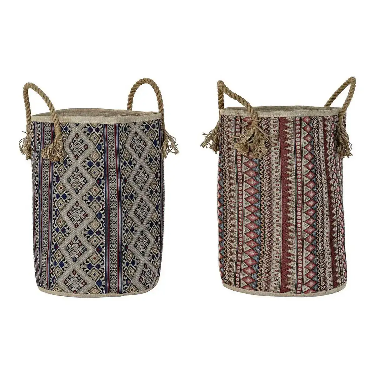 Panier dkd home decor 8424001834457 35 x 35 x 50 cm multicouleur fibre naturelle boho 2 unites _9004. DIAYTAR COTE D'IVOIRE - Où Choisir est une Célébration de l'Artisanat. Explorez notre boutique en ligne et choisissez des articles qui incarnent l'art et le savoir-faire du Côte d'Ivoire.
