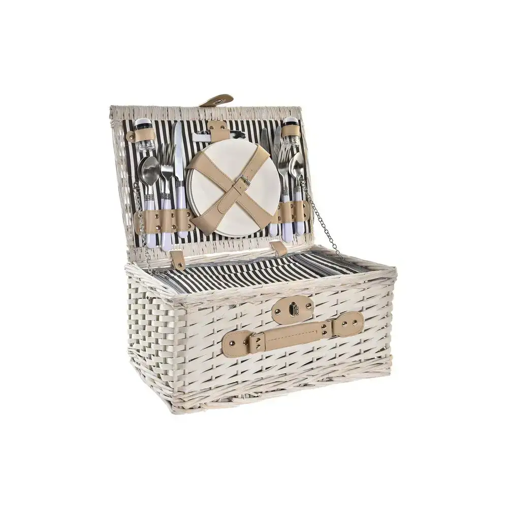 Panier dkd home decor osier pique nique ceramique beige polyester acier inoxydable blanc 40 x 28 x 20 cm _4428. Bienvenue chez DIAYTAR COTE D'IVOIRE - Où Chaque Objet a son Histoire. Découvrez notre sélection méticuleuse et choisissez des articles qui racontent l'âme du Côte d'Ivoire.
