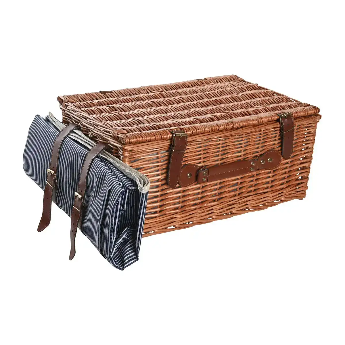 Panier dkd home decor pique nique marron blue marine osier 46 x 30 x 20 cm _8785. DIAYTAR COTE D'IVOIRE - Là où le Shopping devient une Fête des Sens. Plongez dans notre univers et choisissez des produits qui éveillent votre goût pour l'esthétique et l'authenticité.