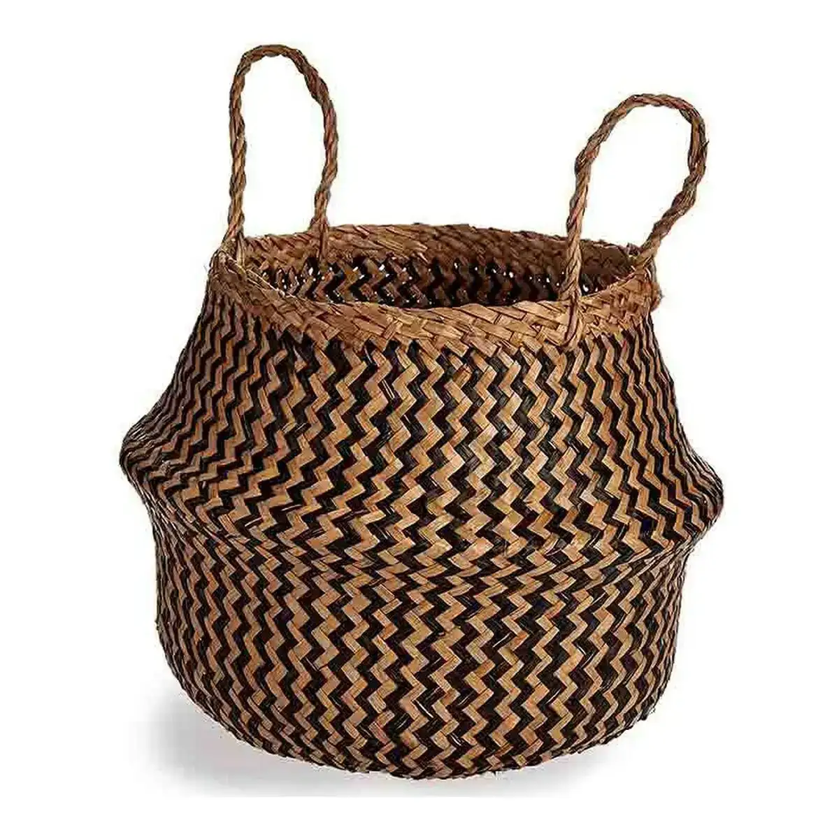 Panier marron noir naturel joncs 8 l 31 x 38 x 31 cm_7818. DIAYTAR COTE D'IVOIRE - Où l'Élégance Rencontré l'Accessibilité. Parcourez notre catalogue et trouvez des produits qui apportent une touche de sophistication à votre vie quotidienne sans compromettre votre budget.