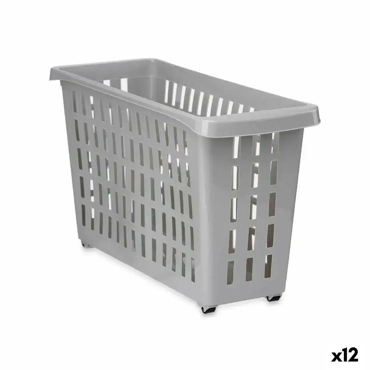 Panier multi usages avec des roues gris plastique 17 5 x 26 x 46 cm 12 unites _9861. Bienvenue chez DIAYTAR COTE D'IVOIRE - Où Choisir est un Voyage. Plongez dans notre plateforme en ligne pour trouver des produits qui ajoutent de la couleur et de la texture à votre quotidien.
