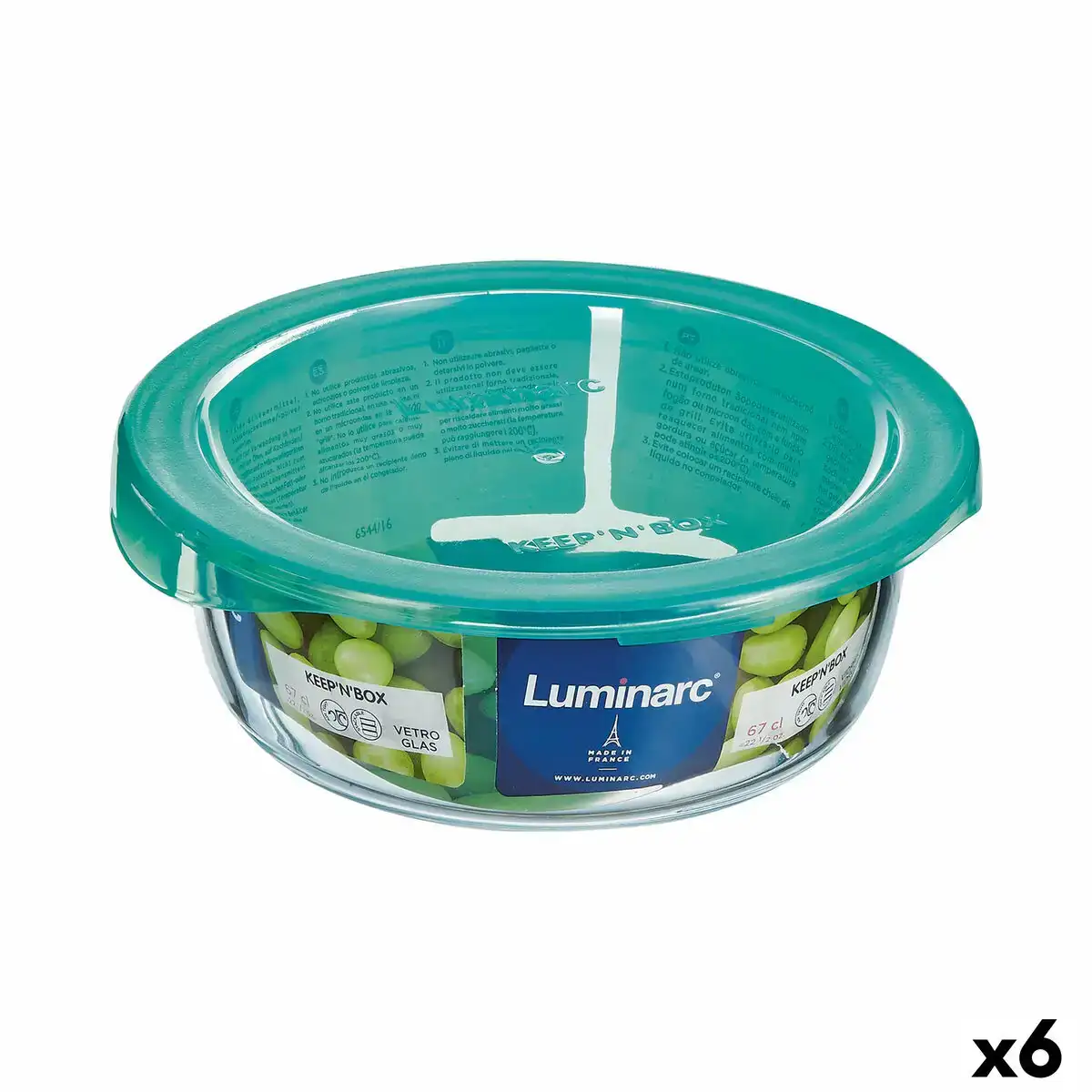Panier repas rond avec couvercle luminarc keep n lagon 13 5 x 6 cm turquoise 680 ml verre 6 unites _8228. DIAYTAR COTE D'IVOIRE - Où l'Élégance se Mêle à l'Authenticité. Naviguez à travers notre boutique en ligne et choisissez des produits qui incarnent le style et la tradition du Côte d'Ivoire.