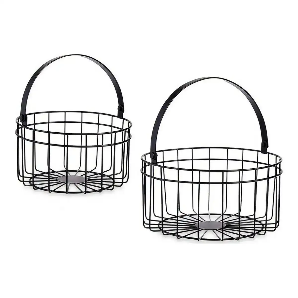 Panier ronde noir metal 2 pcs _7359. DIAYTAR COTE D'IVOIRE - L'Art de Vivre l'Élégance Accessible. Parcourez notre gamme variée et choisissez des produits qui ajoutent une touche de sophistication à votre style.
