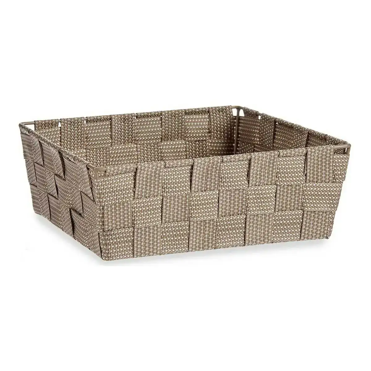Panier tressee beige tissu 20 x 8 x 24 cm_4252. Bienvenue chez DIAYTAR COTE D'IVOIRE - Où Choisir est un Voyage. Plongez dans notre plateforme en ligne pour trouver des produits qui ajoutent de la couleur et de la texture à votre quotidien.
