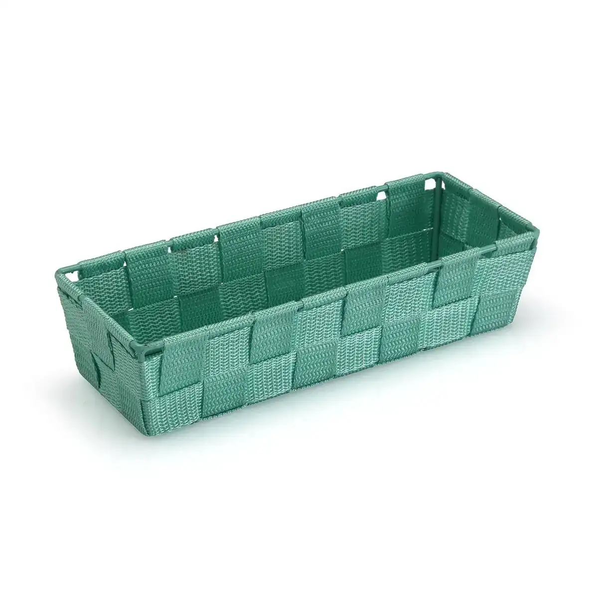 Panier versa rectangulaire turquoise textile 10 x 6 x 25 cm_2326. DIAYTAR COTE D'IVOIRE - Là où la Tradition Devient Tendance. Naviguez à travers notre boutique en ligne et choisissez des produits qui allient l'authenticité au contemporain.