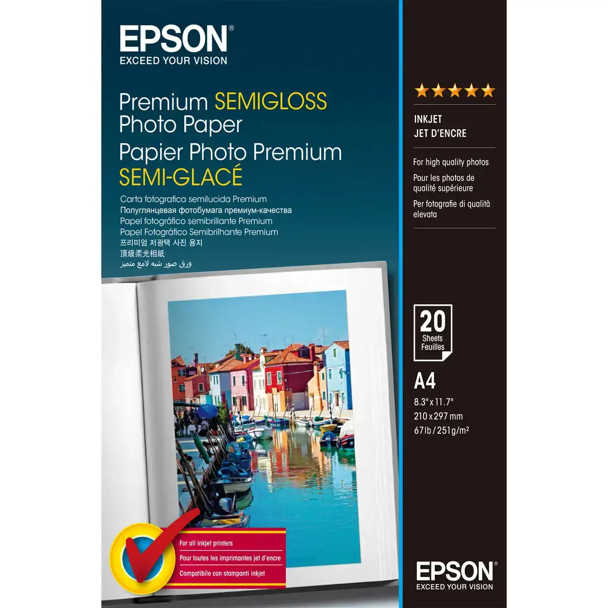 Papier photo glace epson premium semigloss photo paper 20 volets 251 g m2 a4_7657. DIAYTAR COTE D'IVOIRE - Là où l'Élégance Devient un Mode de Vie. Naviguez à travers notre gamme et choisissez des produits qui apportent une touche raffinée à votre quotidien.