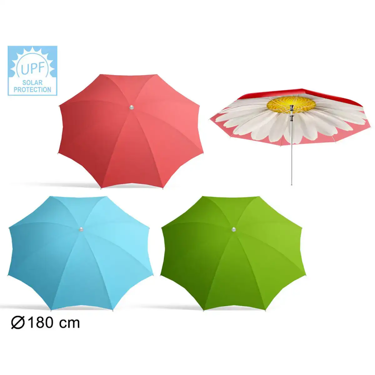 Parasol lisse o 180 cm_5486. DIAYTAR COTE D'IVOIRE - Votre Destination Shopping Incontournable. Parcourez nos rayons virtuels et trouvez des articles qui répondent à tous vos besoins, du quotidien à l'exceptionnel.