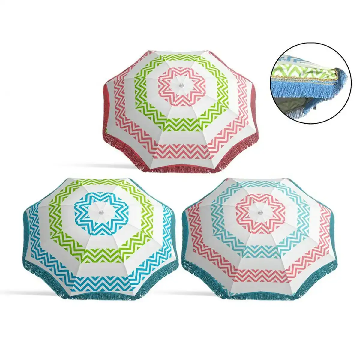 Parasol o 200 cm avec franges_6445. DIAYTAR COTE D'IVOIRE - Votre Destination pour un Shopping Réfléchi. Découvrez notre gamme variée et choisissez des produits qui correspondent à vos valeurs et à votre style de vie.