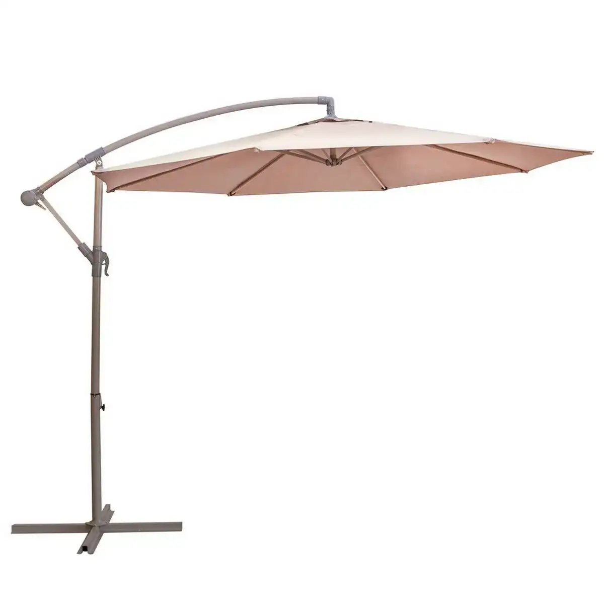 Parasol stella gris taupe aluminium 300 cm_8491. DIAYTAR COTE D'IVOIRE - Où Chaque Achat Raconte une Histoire. Explorez notre boutique en ligne et créez votre propre narration à travers notre diversité de produits, chacun portant une signification unique.