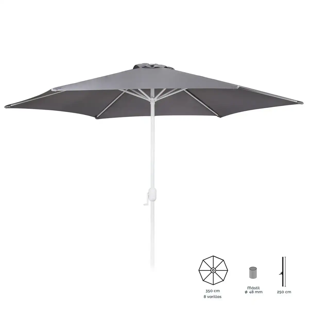 Parasol thais 350 cm gris aluminium_9592. Plongez dans l'Expérience DIAYTAR COTE D'IVOIRE - Où Chaque Produit a une Histoire. Explorez notre boutique en ligne pour trouver des articles qui incarnent la passion et la créativité du Côte d'Ivoire.