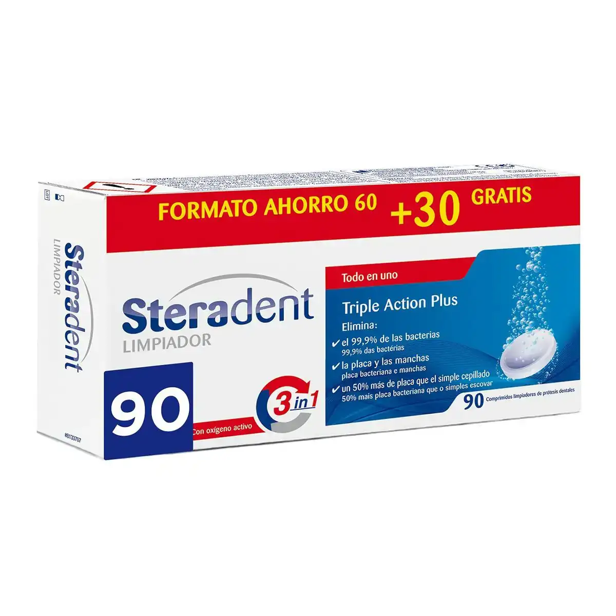 Pastilles nettoyantes pour les dentiers steradent triple accion 90 unites_3491. DIAYTAR COTE D'IVOIRE - Votre Portail Vers l'Exclusivité. Explorez notre boutique en ligne pour découvrir des produits uniques et raffinés, conçus pour ceux qui recherchent l'excellence.