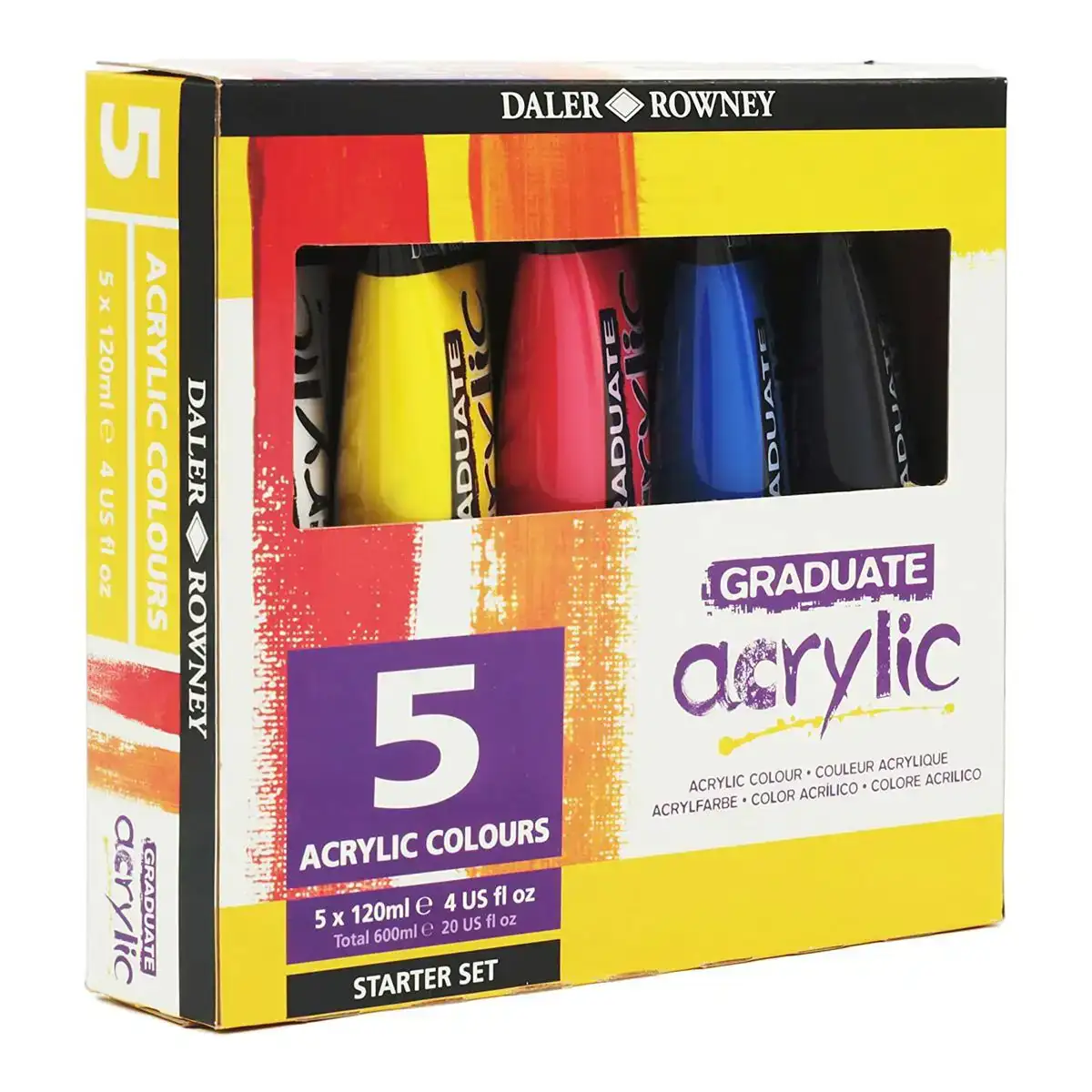Peinture acrylique daler rowney multicouleur 120 ml 5 pieces_9548. Bienvenue chez DIAYTAR COTE D'IVOIRE - Là où les Désirs Prendent Vie. Explorez notre boutique en ligne et laissez-vous séduire par des articles qui font écho à vos aspirations et à votre style unique.