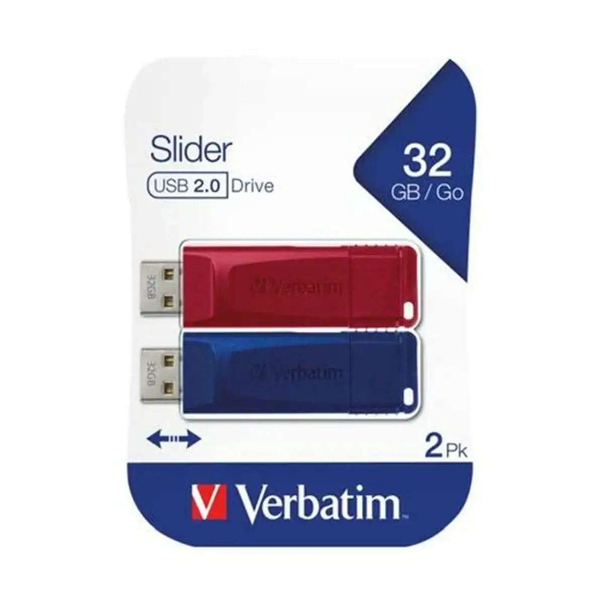 Pendrive verbatim slider 2 pieces multicouleur 32 gb 2 unites _8547. DIAYTAR COTE D'IVOIRE - Où Choisir Devient une Expression de Soi. Découvrez notre boutique en ligne et trouvez des articles qui révèlent votre personnalité et votre style.