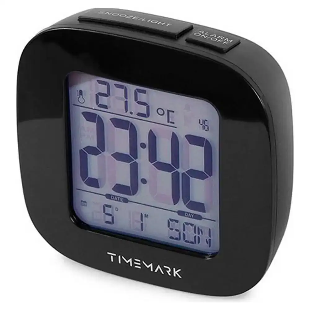 Pendule reveil timemark noir 9 5 x 9 5 x 4 cm _9249. DIAYTAR COTE D'IVOIRE - L'Art de Vivre l'Excellence au Quotidien. Explorez notre gamme et choisissez des produits qui ajoutent une note de prestige à votre vie.
