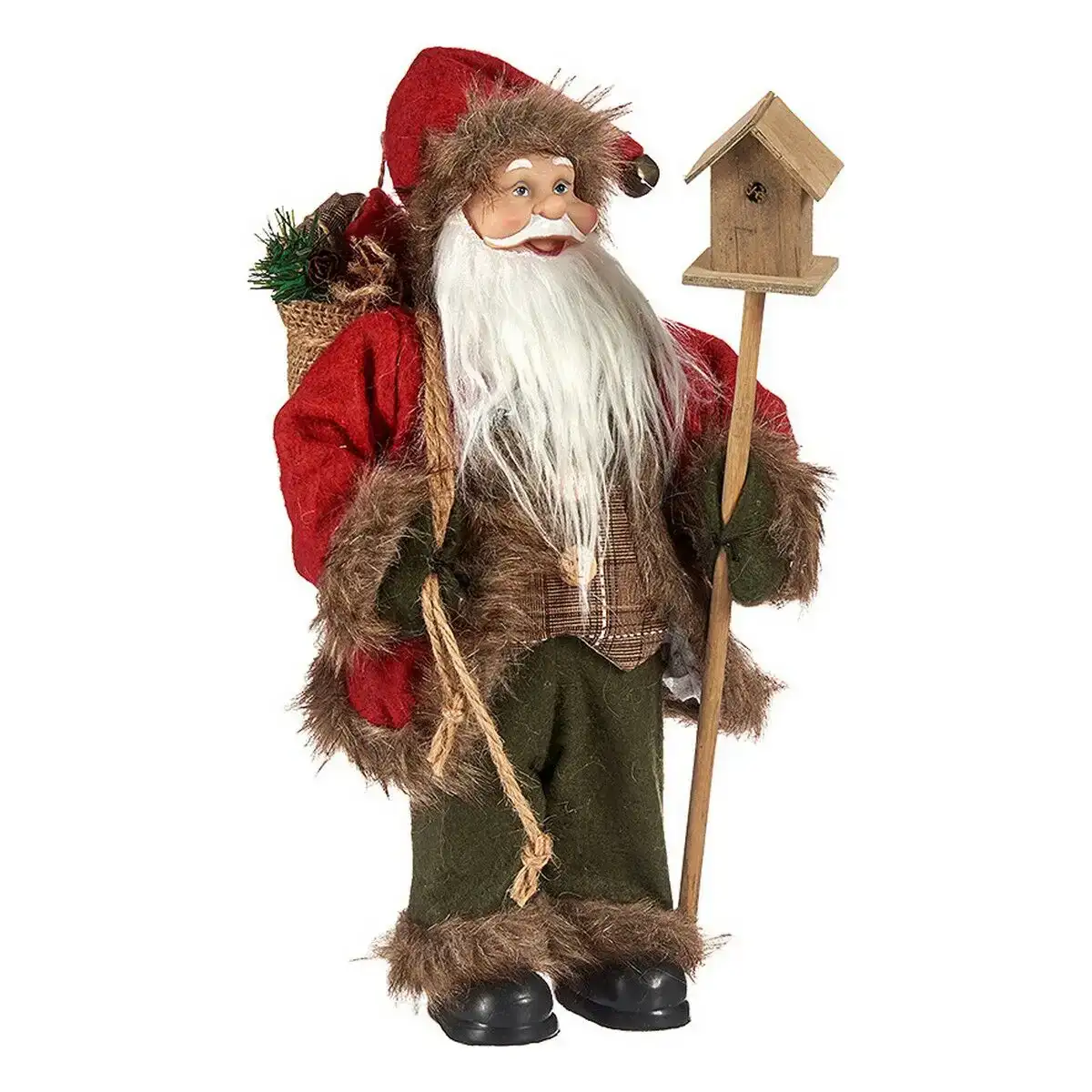 Pere noel marron rouge vert bois plastique 13 x 34 x 17 cm_2386. DIAYTAR COTE D'IVOIRE - Votre Univers Shopping Éclectique. Explorez nos offres variées et découvrez des articles qui embrassent la diversité et la polyvalence de vos besoins.