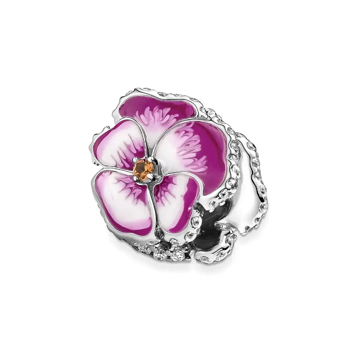 Perle de verre femme pandora pink pansy flower_7054. DIAYTAR COTE D'IVOIRE - Là où Chaque Produit a son Histoire. Découvrez notre gamme de produits, chacun portant en lui le récit de l'artisanat et de la passion, pour vous offrir une expérience de shopping authentique.