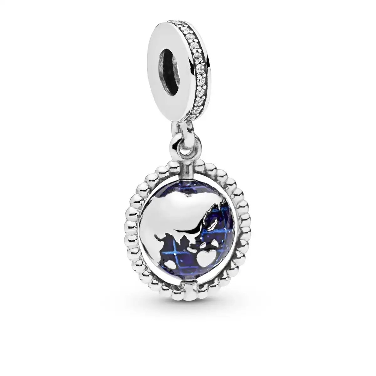 Perle de verre femme pandora spinning globe_2502. DIAYTAR COTE D'IVOIRE - L'Art de Choisir, l'Art de S'émerveiller. Explorez notre boutique en ligne et choisissez des articles qui éveillent votre sens de l'émerveillement.
