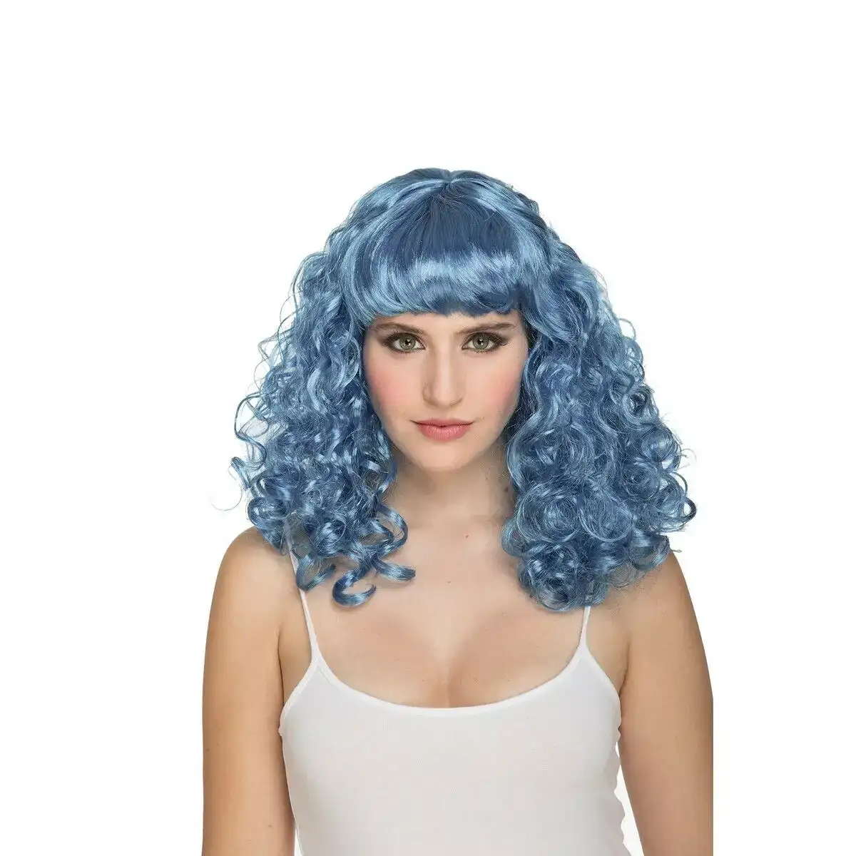 Perruques my other me frise frange bleu_4227. Bienvenue chez DIAYTAR COTE D'IVOIRE - Où Chaque Produit a son Âme. Découvrez notre gamme et choisissez des articles qui résonnent avec votre personnalité et vos valeurs.