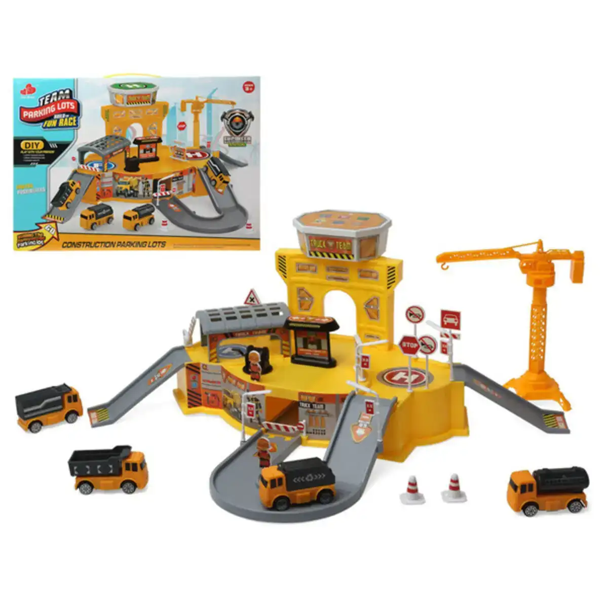 Piste avec rampes jaune set de vehicules utilitaires 44 x 32 cm_4002. Entrez dans l'Univers de DIAYTAR COTE D'IVOIRE - Où Chaque Produit a une Signification. Explorez notre gamme diversifiée et découvrez des articles qui résonnent avec votre vie.