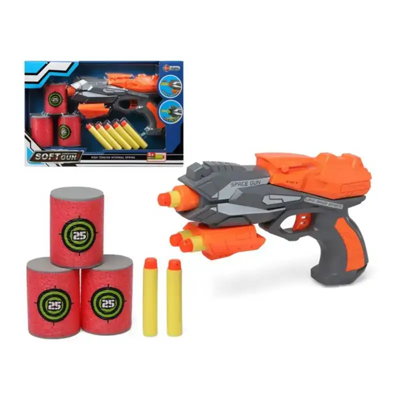 Pistolet a flechettes soft gris orange 112956_8024. DIAYTAR COTE D'IVOIRE - Où Choisir est un Plaisir. Explorez notre boutique en ligne et choisissez parmi des produits de qualité qui satisferont vos besoins et vos goûts.