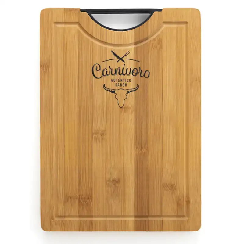 Planche a decouper quid carnivoro marron bois acier 35 x 25 x 2 cm_5968. Bienvenue sur DIAYTAR COTE D'IVOIRE - Où le Shopping est une Affaire Personnelle. Découvrez notre sélection et choisissez des produits qui reflètent votre unicité et votre individualité.