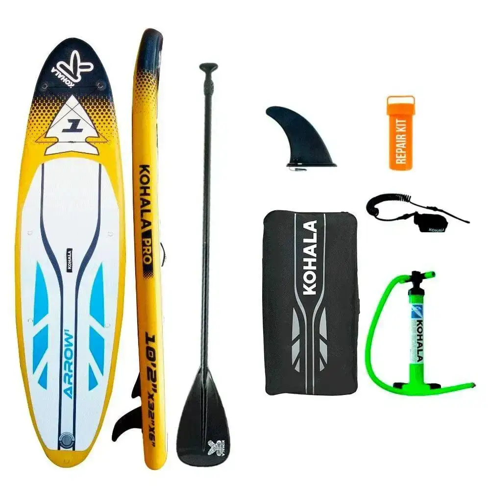 Planche de paddle surf gonflable avec accessoires kohala arrow 1 jaune 310 x 81 x 15 cm _4470. DIAYTAR COTE D'IVOIRE - Là où Chaque Produit a son Histoire. Découvrez notre gamme de produits, chacun portant en lui le récit de l'artisanat et de la passion, pour vous offrir une expérience de shopping authentique.