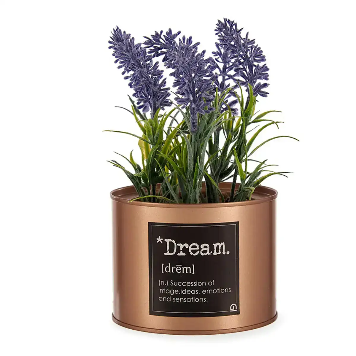 Plante decorative cuivre lavande cannette violet metal vert plastique 10 x 18 x 10 cm_3300. DIAYTAR COTE D'IVOIRE - Là où Chaque Produit Est une Trouvaille. Explorez notre sélection minutieuse et découvrez des articles qui correspondent à votre style de vie et à vos aspirations.
