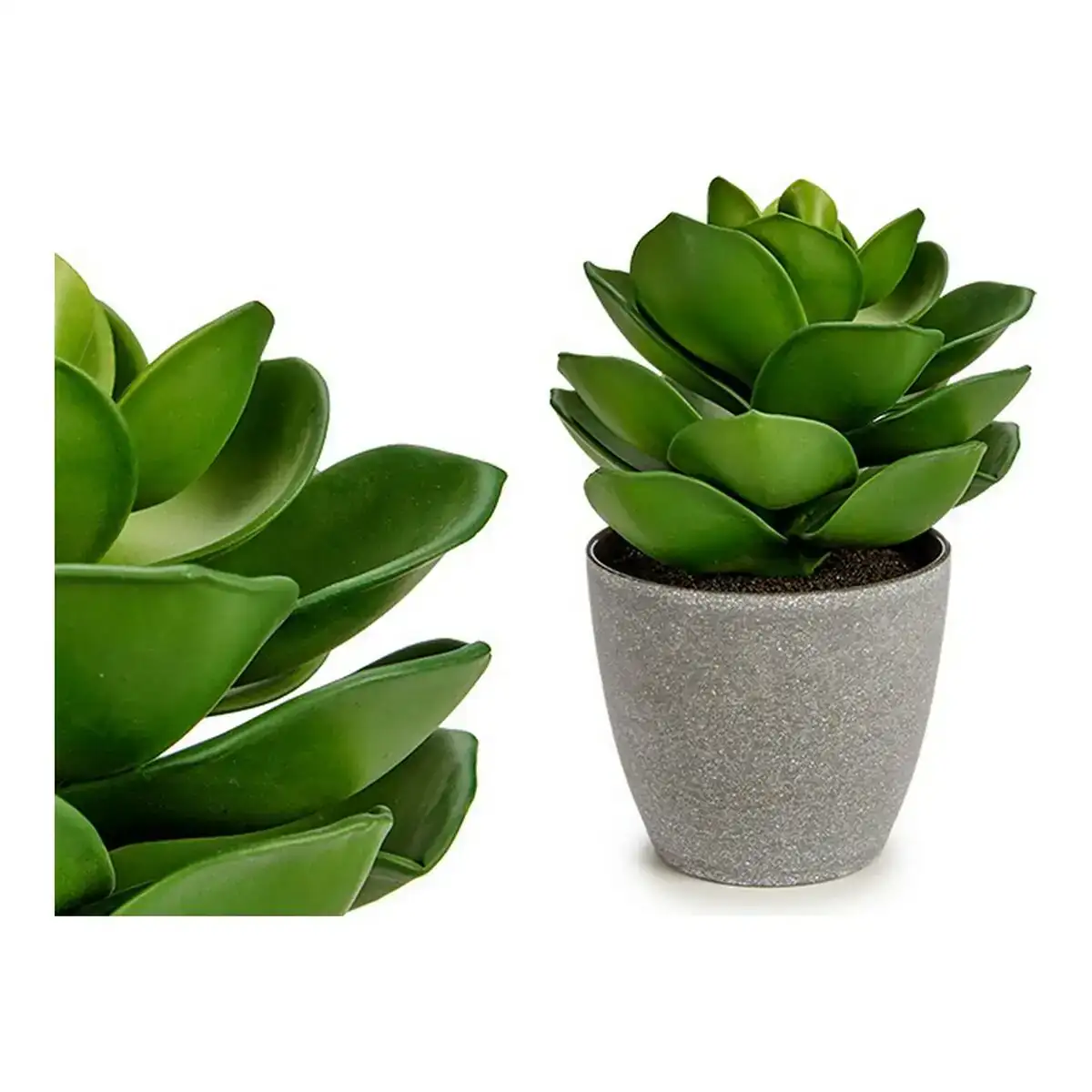 Plante decorative gris 16 x 21 x 16 cm vert plastique_8760. DIAYTAR COTE D'IVOIRE - L'Art de Choisir, l'Art de Vivre. Parcourez notre boutique en ligne et découvrez des produits qui transforment chaque choix en une expérience enrichissante.