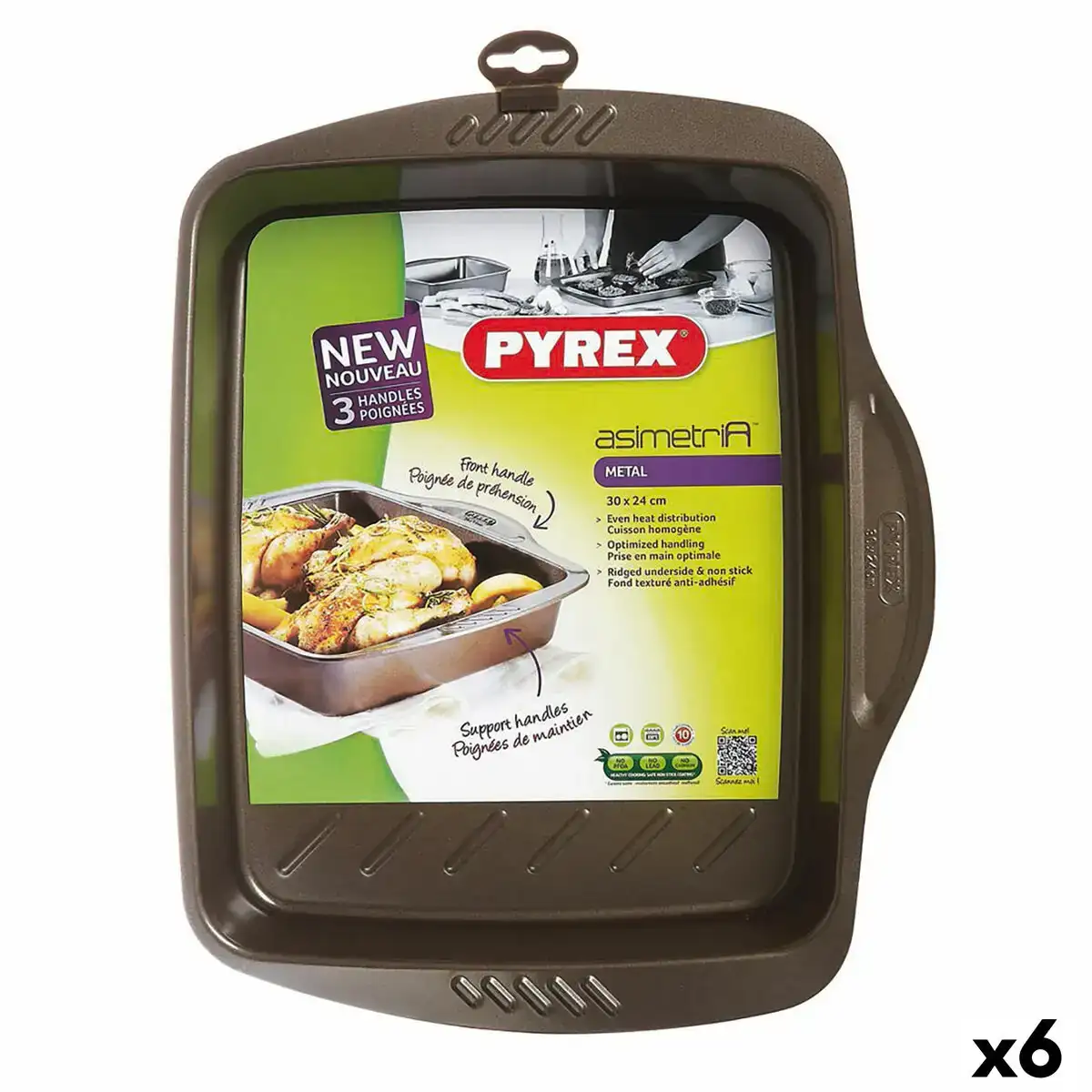 Plat de four pyrex asimetria rectangulaire metal 30 x 24 cm 6 unites _9744. DIAYTAR COTE D'IVOIRE - L'Art de Magasiner sans Frontières. Parcourez notre vaste sélection d'articles et trouvez tout ce dont vous avez besoin, du chic à l'authentique, du moderne au traditionnel.