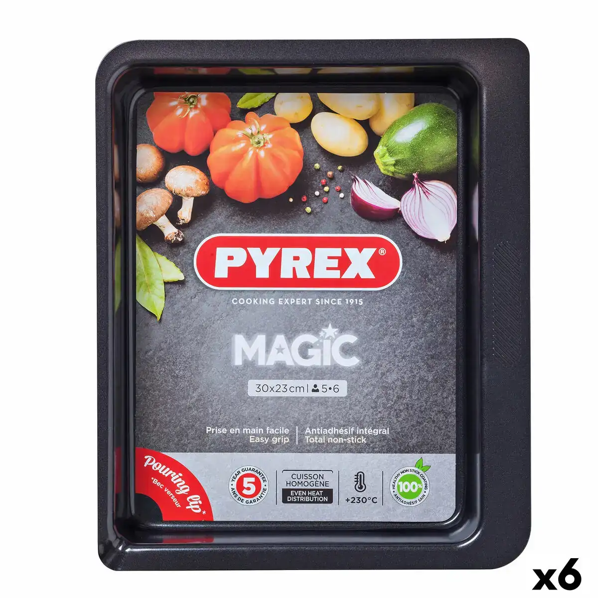 Plat de four pyrex magic rectangulaire metal 30 x 23 cm 6 unites_1445. Bienvenue chez DIAYTAR COTE D'IVOIRE - Où Choisir est une Invitation au Voyage. Explorez notre boutique en ligne et découvrez des produits qui vous transportent dans l'univers du Côte d'Ivoire.