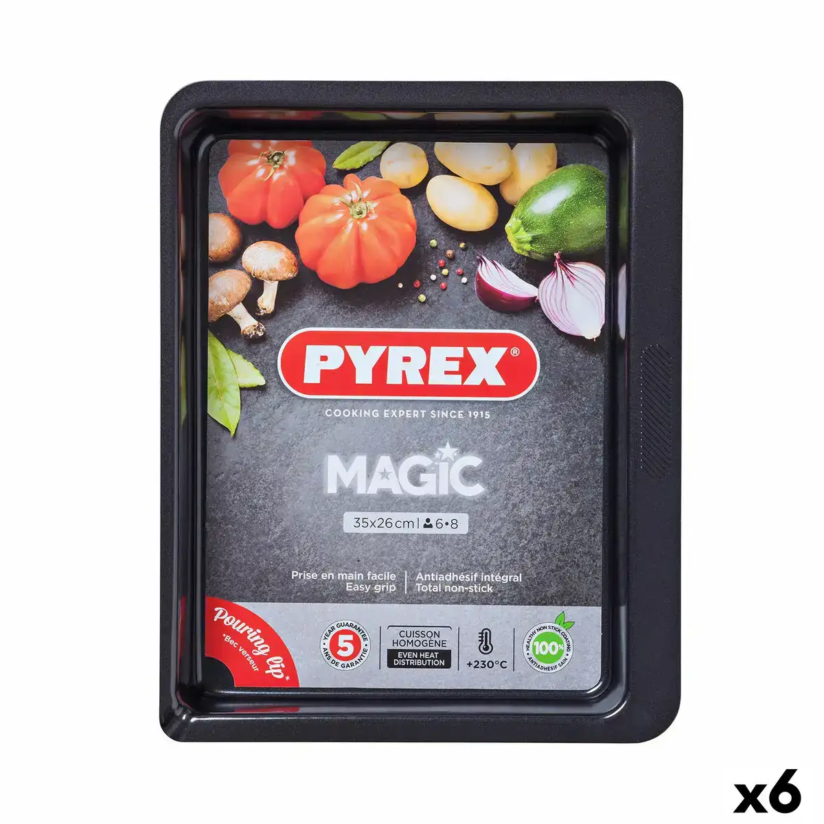 Plat de four pyrex magic rectangulaire metal 35 x 26 cm 6 unites_7514. DIAYTAR COTE D'IVOIRE - Votre Destination Shopping d'Exception. Parcourez nos rayons virtuels et choisissez des produits qui incarnent l'excellence et la diversité.
