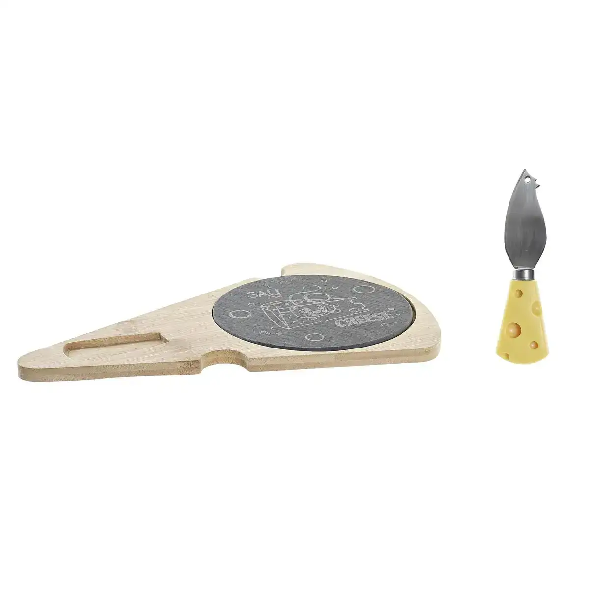 Plateau a fromages dkd home decor say cheese bambou ardoise rectangulaire 28 5 x 20 x 2 3 cm_2039. DIAYTAR COTE D'IVOIRE - Là où Chaque Achat Contribue à un Rêve. Naviguez à travers notre boutique en ligne et soutenez des artisans talentueux tout en acquérant des trésors.