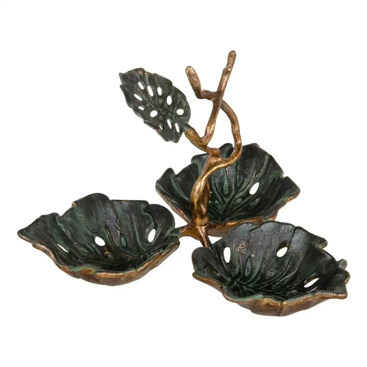 Plateau aperitif 27 x 26 x 20 cm volets metal cuivre vert_8264. DIAYTAR COTE D'IVOIRE - Votre Destination Shopping pour Tous. Parcourez notre boutique en ligne et découvrez une variété de produits pour satisfaire tous vos besoins et désirs.