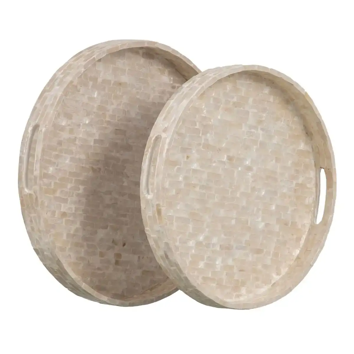 Plateau aperitif 40 x 40 x 5 cm blanc nacre noire 2 unites _6936. DIAYTAR COTE D'IVOIRE - L'Art du Shopping Éclairé. Parcourez notre catalogue et choisissez parmi des produits de qualité qui satisferont vos besoins et votre style.